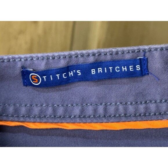 Stitch's Britches Five Pocket Pants Men 38 x 32 Grey Blue Golf Stretch - Picture 4 of 5